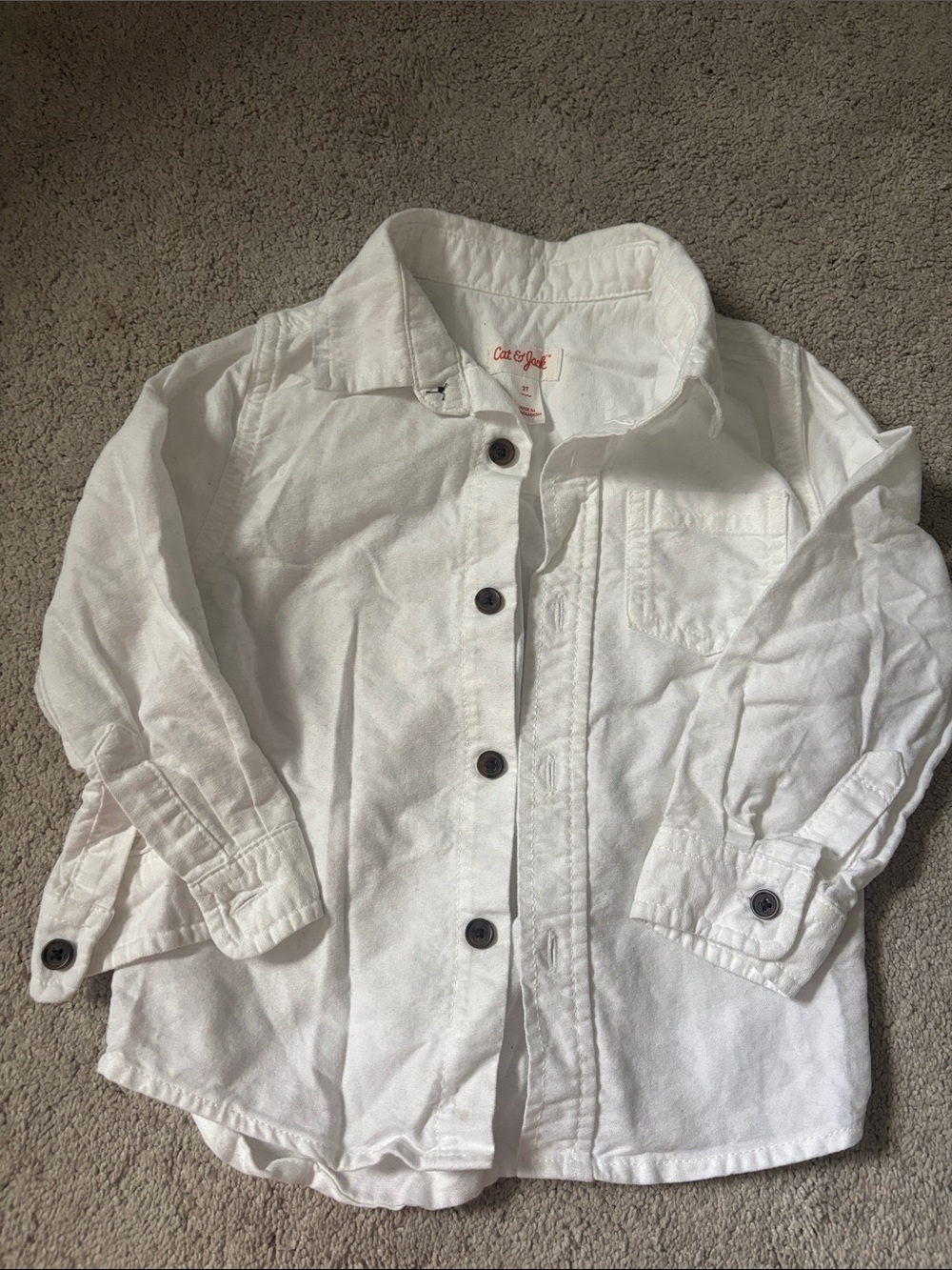 Cat & Jack White Kids Button-Up Shirt Jacket